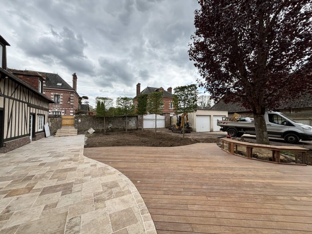 Réalisation de la conception du jardin a travers un perspective