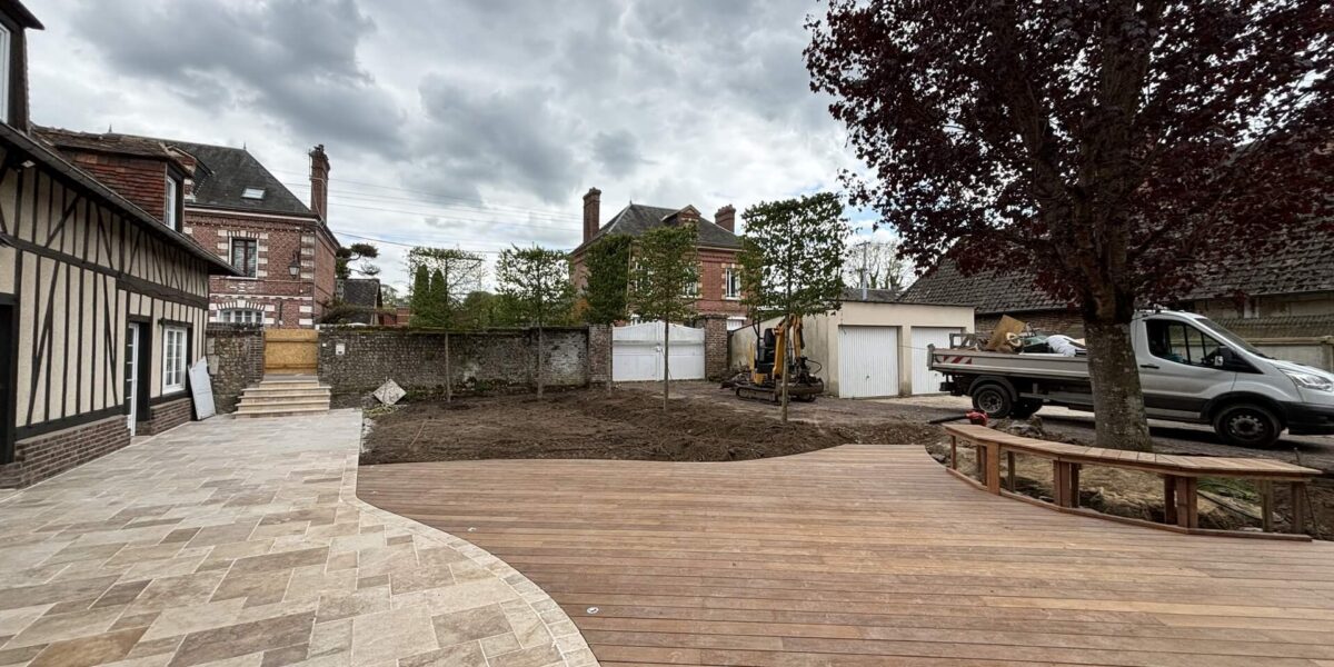 Réalisation de la conception du jardin a travers un perspective